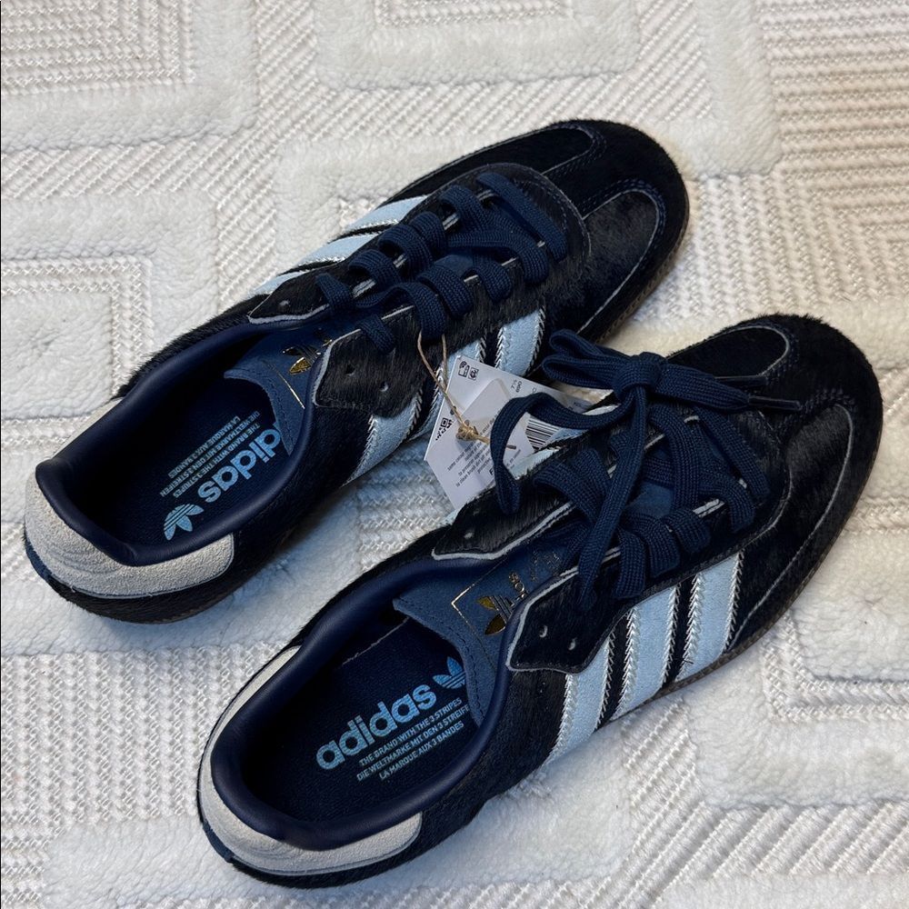 adidas Originals Samba OG sneakers in navy pony hair and light blue - Picture 9 of 9